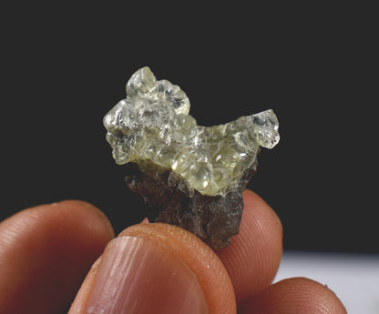 Fluorescent Hyalite Opal with Smoky Quartz, Black Tourmaline - Mineral from Erongo Mountains Namibia UV reactive, 30 Options