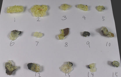 Fluorescent Hyalite Opal with Smoky Quartz, Black Tourmaline - Mineral from Erongo Mountains Namibia UV reactive, 30 Options
