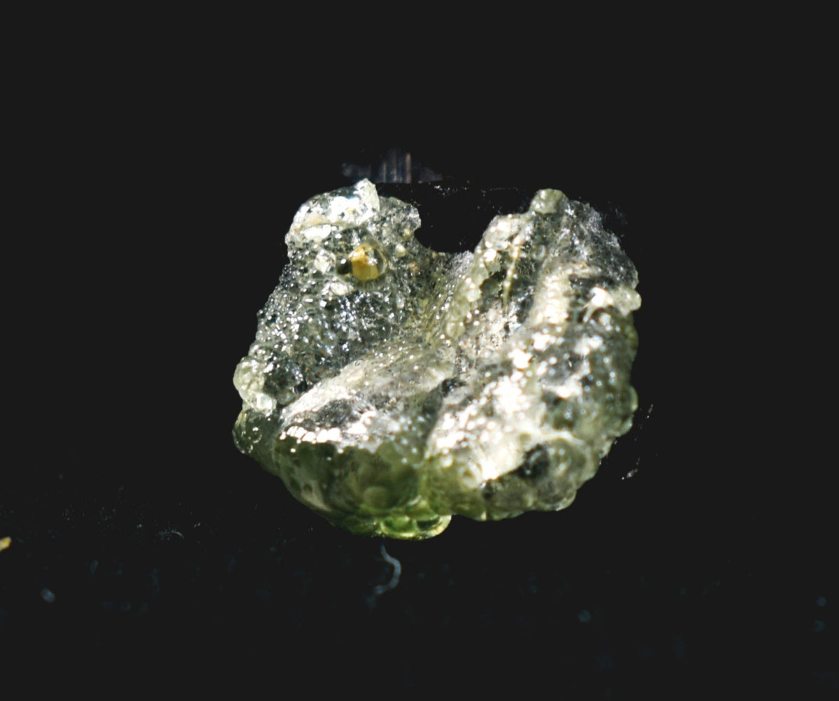 Fluorescent Hyalite Opal with Black Tourmaline - Mineral from Erongo Mountains Namibia, 5.7 grams