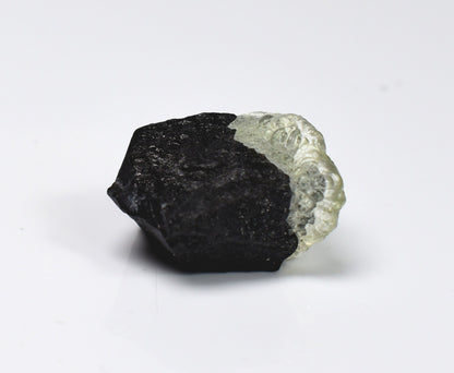 Fluorescent Hyalite Opal with Black Tourmaline - Mineral from Erongo Mountains Namibia, 5.7 grams