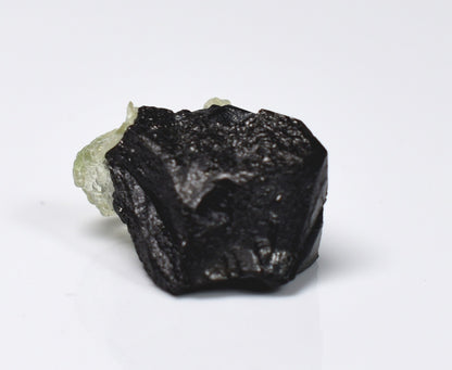 Fluorescent Hyalite Opal with Black Tourmaline - Mineral from Erongo Mountains Namibia, 5.7 grams
