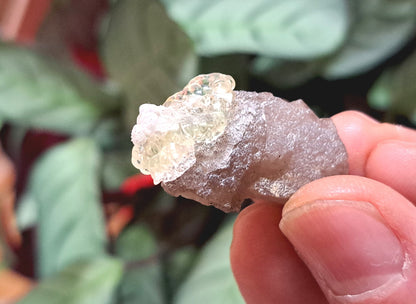 Fluorescent Hyalite Opal with Smoky Quartz, Black Tourmaline - Mineral from Erongo Mountains Namibia, 9 grams