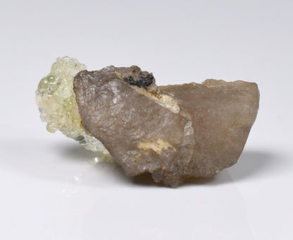 Fluorescent Hyalite Opal with Smoky Quartz, Black Tourmaline - Mineral from Erongo Mountains Namibia, 9 grams