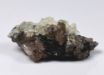 Fluorescent Hyalite Opal with Smoky Quartz, Black Tourmaline - Mineral from Erongo Mountains Namibia, 7 grams