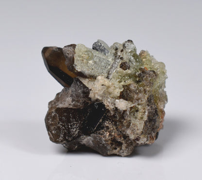 Fluorescent Hyalite Opal with Smoky Quartz, Black Tourmaline - Mineral from Erongo Mountains Namibia, 10 grams