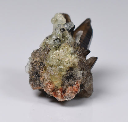 Fluorescent Hyalite Opal with Smoky Quartz, Black Tourmaline - Mineral from Erongo Mountains Namibia, 10 grams