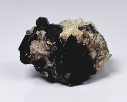 Fluorescent Hyalite Opal with Smoky Quartz, Black Tourmaline - Mineral from Erongo Mountains Namibia, 20 grams