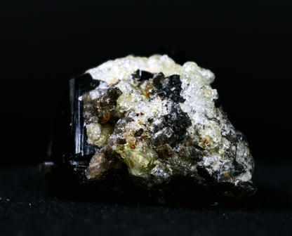 Fluorescent Hyalite Opal with Smoky Quartz, Black Tourmaline - Mineral from Erongo Mountains Namibia, 20 grams