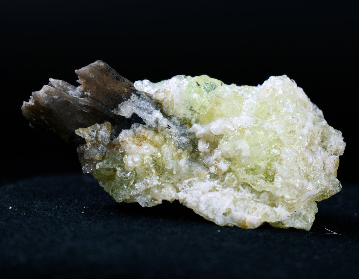 Fluorescent Hyalite Opal with Smoky Quartz, Black Tourmaline - Mineral from Erongo Mountains Namibia, 22 grams