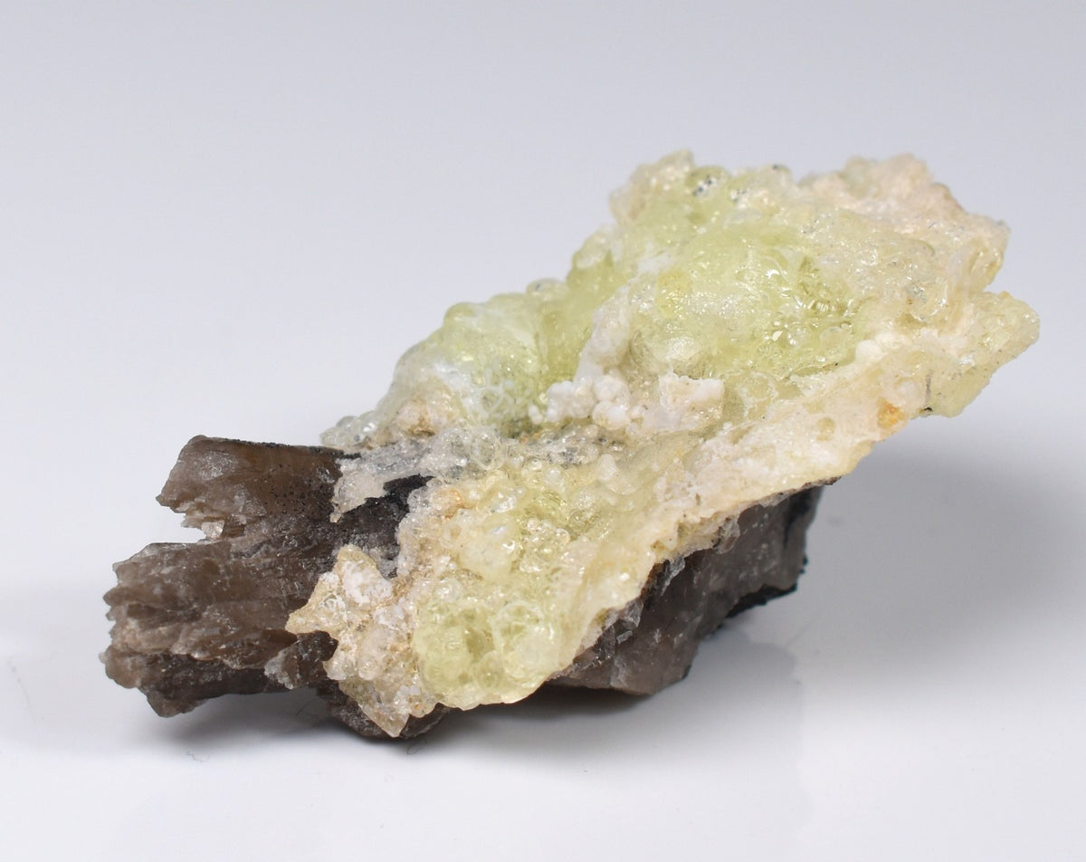 Fluorescent Hyalite Opal with Smoky Quartz, Black Tourmaline - Mineral from Erongo Mountains Namibia, 22 grams