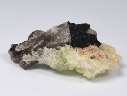 Fluorescent Hyalite Opal with Smoky Quartz, Black Tourmaline - Mineral from Erongo Mountains Namibia, 22 grams