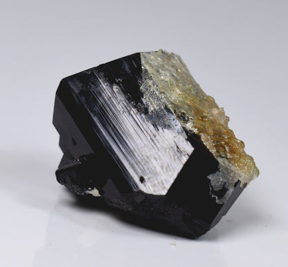 Fluorescent Hyalite Opal with Black Tourmaline - Mineral from Erongo Mountains Namibia , 31 grams