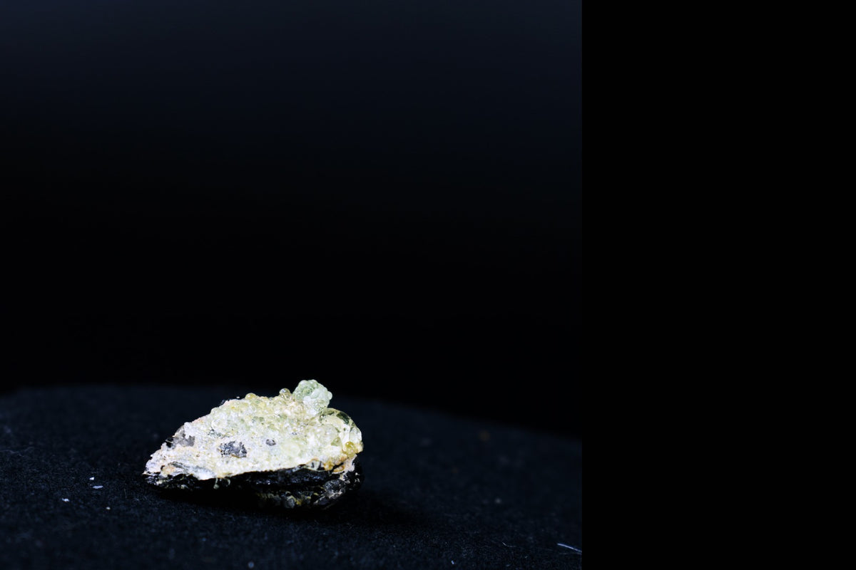 Fluorescent Hyalite Opal with Smoky Quartz, Black Tourmaline - Mineral from Erongo Mountains Namibia, 4 grams