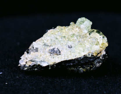 Fluorescent Hyalite Opal with Smoky Quartz, Black Tourmaline - Mineral from Erongo Mountains Namibia, 4 grams