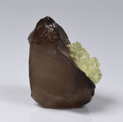 Fluorescent Hyalite Opal with Smoky Quartz - Mineral from Erongo Mountains Namibia, 24 grams