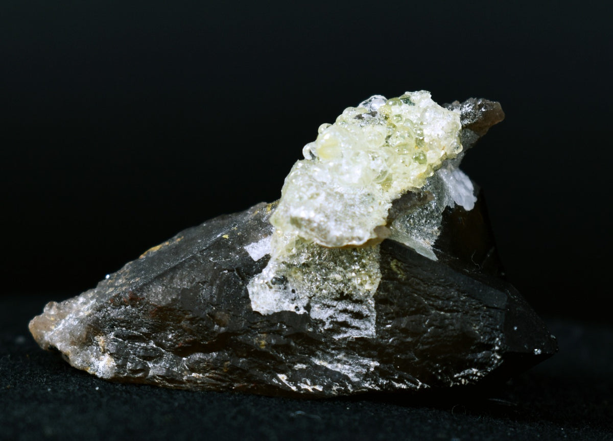 Fluorescent Hyalite Opal with Smoky Quartz - Mineral from Erongo Mountains Namibia, 26 grams