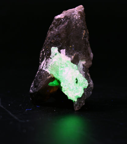 Fluorescent Hyalite Opal with Smoky Quartz - Mineral from Erongo Mountains Namibia, 26 grams