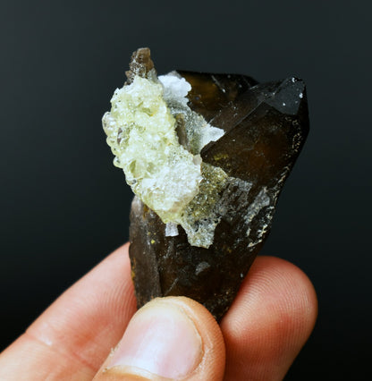 Fluorescent Hyalite Opal with Smoky Quartz - Mineral from Erongo Mountains Namibia, 26 grams