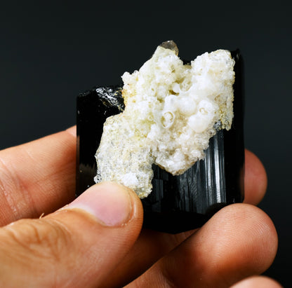 Fluorescent Hyalite Opal with Smoky Quartz, Black Tourmaline - Mineral from Erongo Mountains Namibia, 66 grams