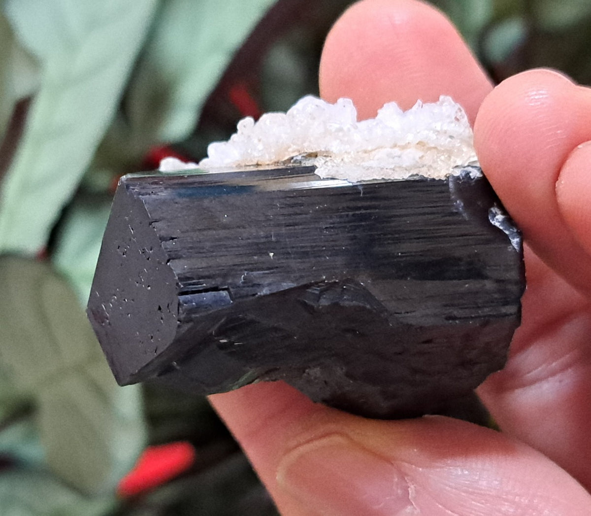 Fluorescent Hyalite Opal with Smoky Quartz, Black Tourmaline - Mineral from Erongo Mountains Namibia, 66 grams