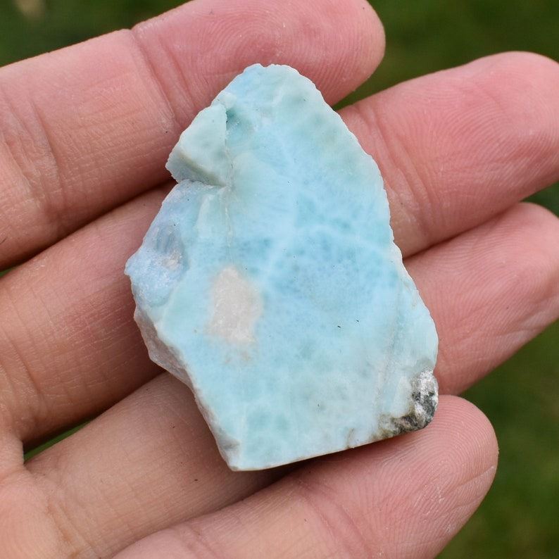 Larimar Dolphin Stone Freeform Raw Slab Slice - 19 grams - #028