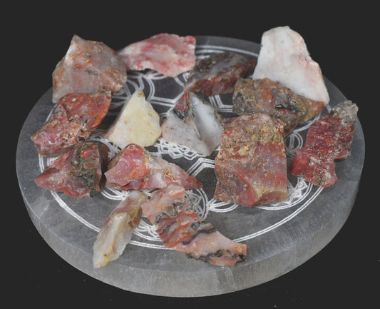 Cinnazez Cinnabar Azeztulite Crystal Raw Stone, 1 Pc, 6 Sizes