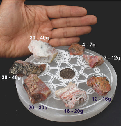 Cinnazez Cinnabar Azeztulite Crystal Raw Stone, 1 Pc, 6 Sizes