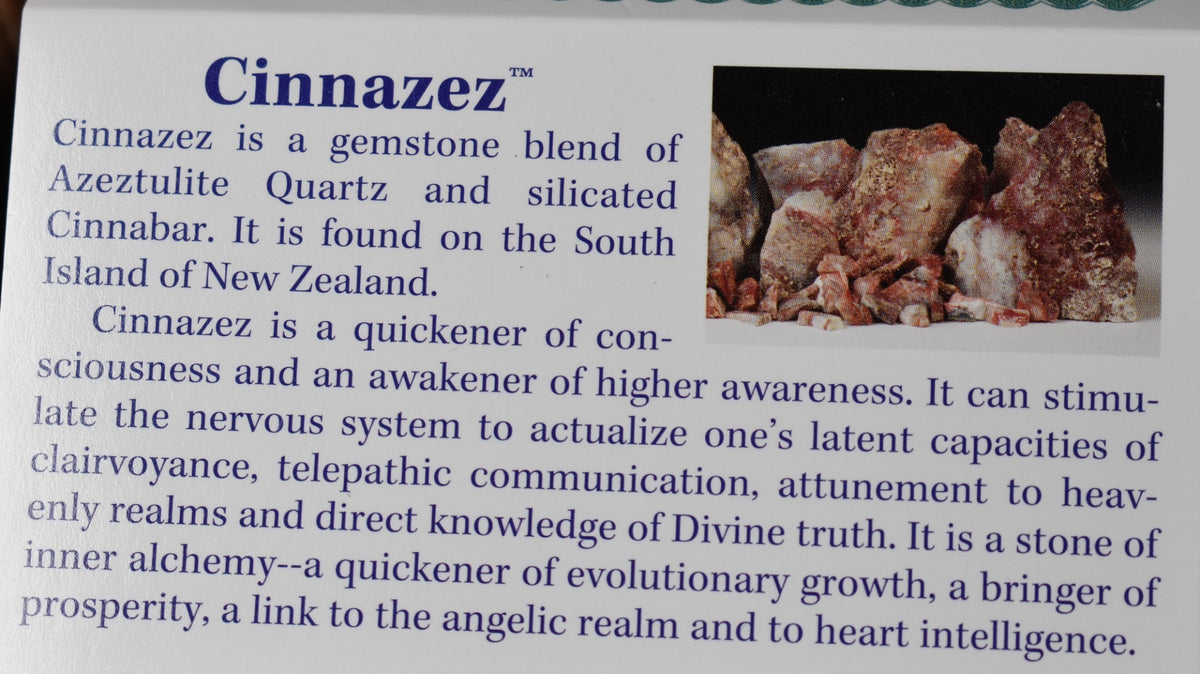 Cinnazez Cinnabar Azeztulite Crystal Raw Stone, 1 Pc, 6 Sizes