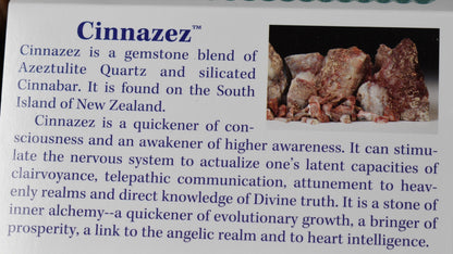 Cinnazez Cinnabar Azeztulite Crystal Raw Stone, 1 Pc, 6 Sizes