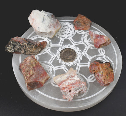 Cinnazez Cinnabar Azeztulite Crystal Raw Stone, 1 Pc, 6 Sizes