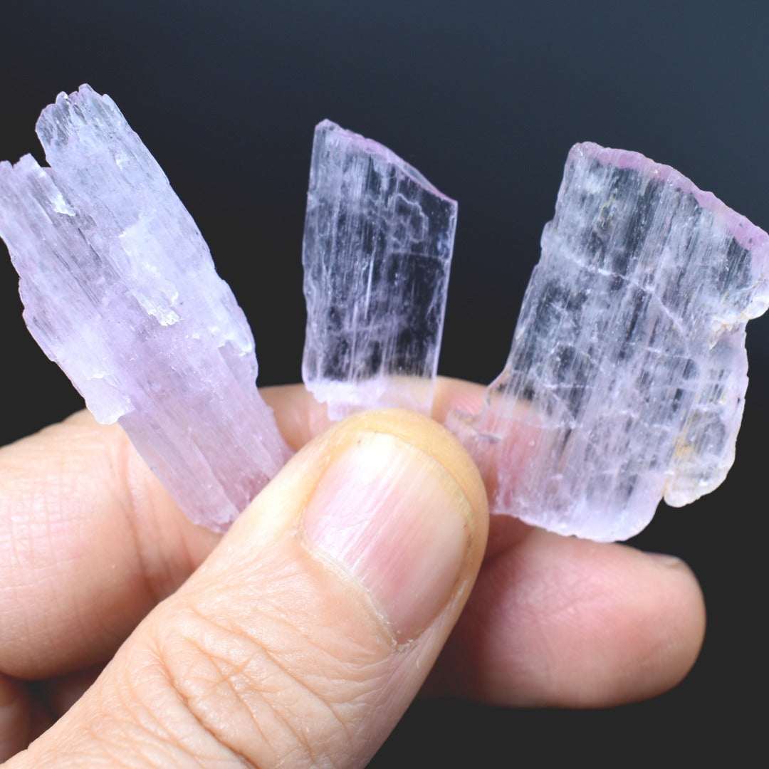 Raw Kunzite Spodumene Crystals - Pink Gemstone from Pakistan - 1 PC - 4 Sizes