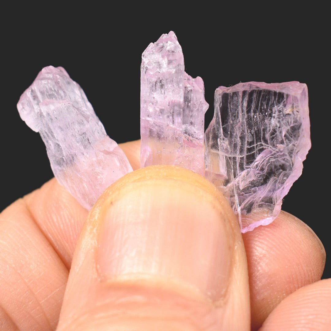 Raw Kunzite Spodumene Crystals - Pink Gemstone from Pakistan - 1 PC - 4 Sizes