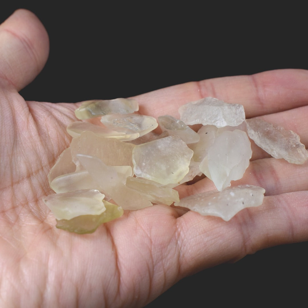 Authentic Libyan Desert Glass - Raw Tektite Specimens, Small Fractures - 1 PC - 4 Sizes