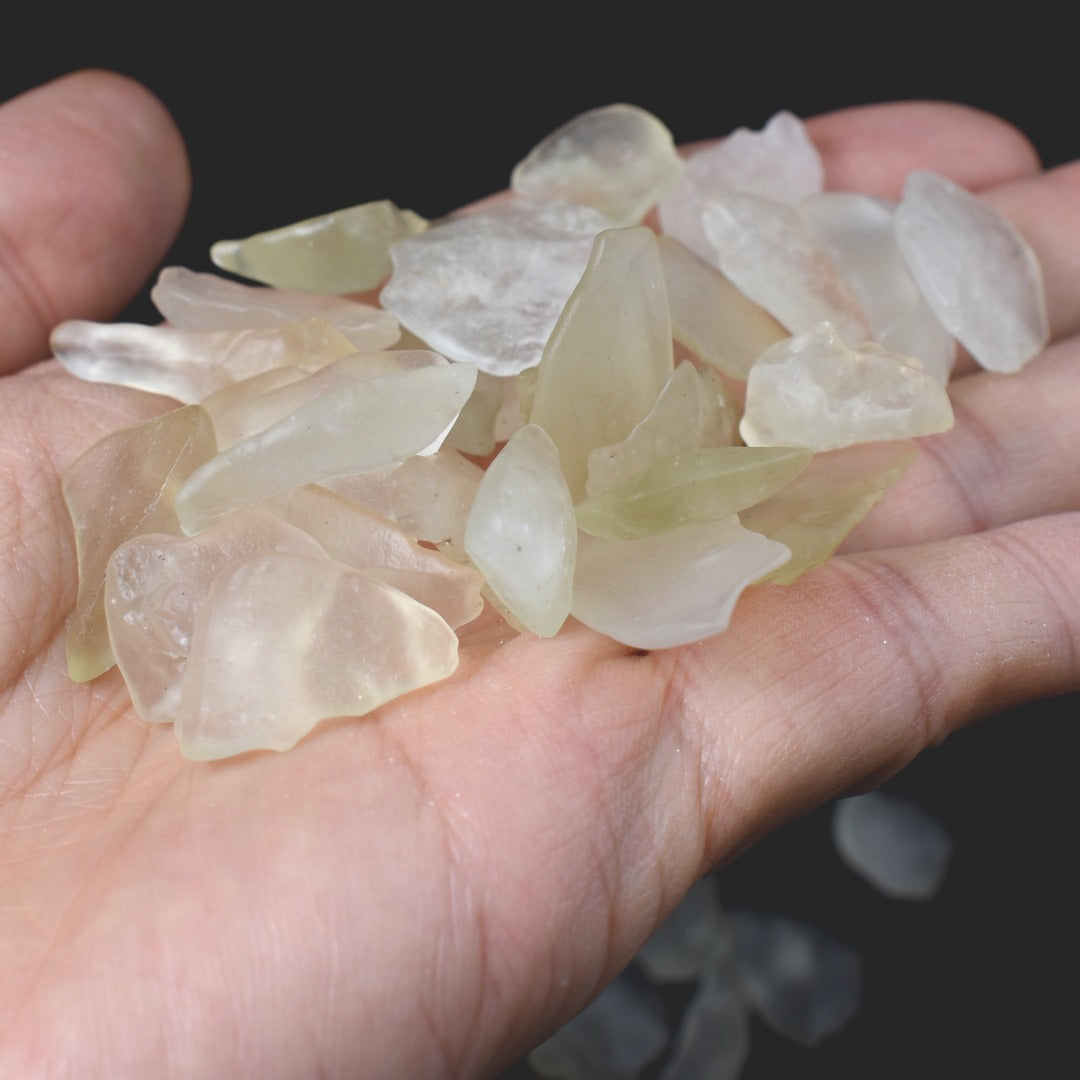Authentic Libyan Desert Glass - Raw Tektite Specimens, Small Fractures - 1 PC - 4 Sizes