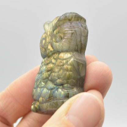 Labradorite Owl - 31 grams - 4.5cm x 2.5cm x 1.3cm - #04
