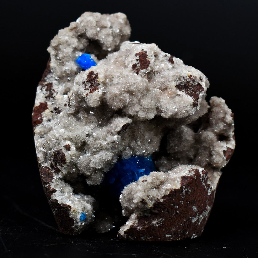 Rare Cavansite Cluster with Stilbite On Matrix from Wagholi, Pune, India - 177 grams