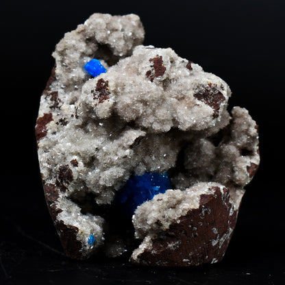 Rare Cavansite Cluster with Stilbite On Matrix from Wagholi, Pune, India - 177 grams