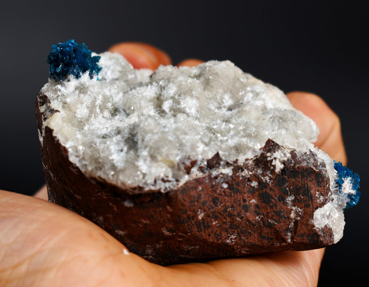 Rare Cavansite Cluster with Stilbite On Matrix from Wagholi, Pune, India - 169 grams