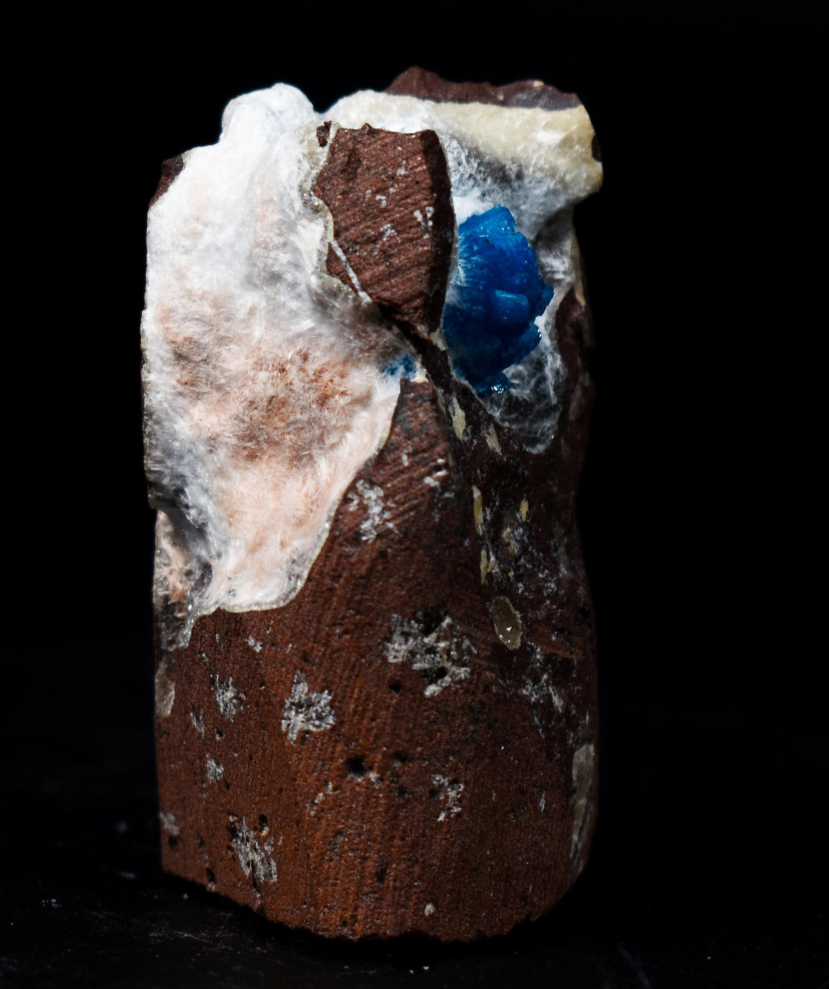 Rare Cavansite Cluster with Stilbite & Mordenite On Matrix from Wagholi, Pune, India - 57 grams