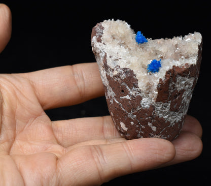 Rare Cavansite and Pentagonite Cluster with Stilbite On Matrix from Wagholi, Pune, India - 112 grams