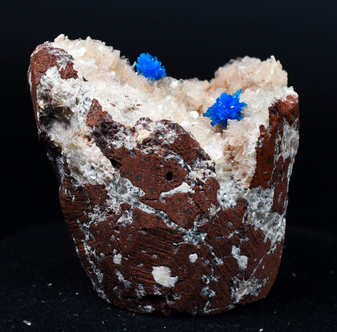 Rare Cavansite and Pentagonite Cluster with Stilbite On Matrix from Wagholi, Pune, India - 112 grams