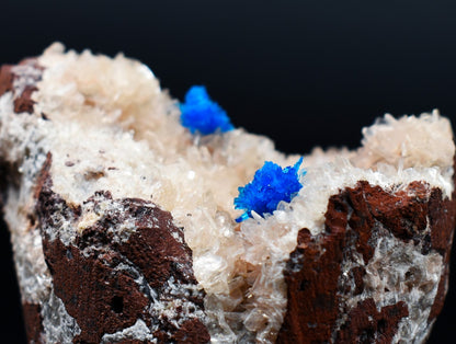 Rare Cavansite and Pentagonite Cluster with Stilbite On Matrix from Wagholi, Pune, India - 112 grams