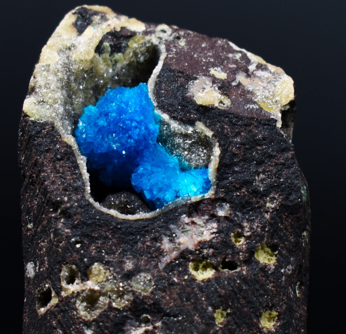 Rare Cavansite Cluster with Stilbite On Matrix from Wagholi, Pune, India - 27 grams