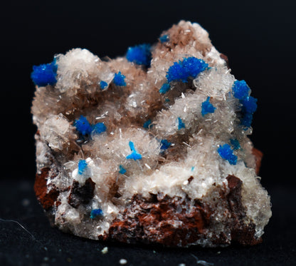 Rare Cavansite and Pentagonite Cluster with Stilbite On Matrix from Wagholi, Pune, India - 24 grams