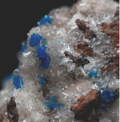 Rare Cavansite and Pentagonite Cluster with Stilbite On Matrix from Wagholi, Pune, India - 24 grams