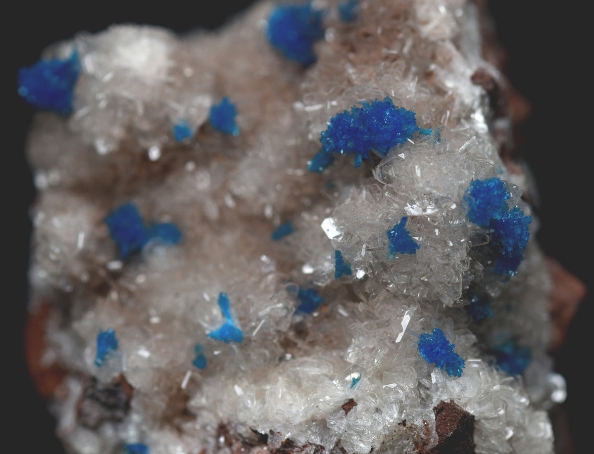 Rare Cavansite and Pentagonite Cluster with Stilbite On Matrix from Wagholi, Pune, India - 24 grams
