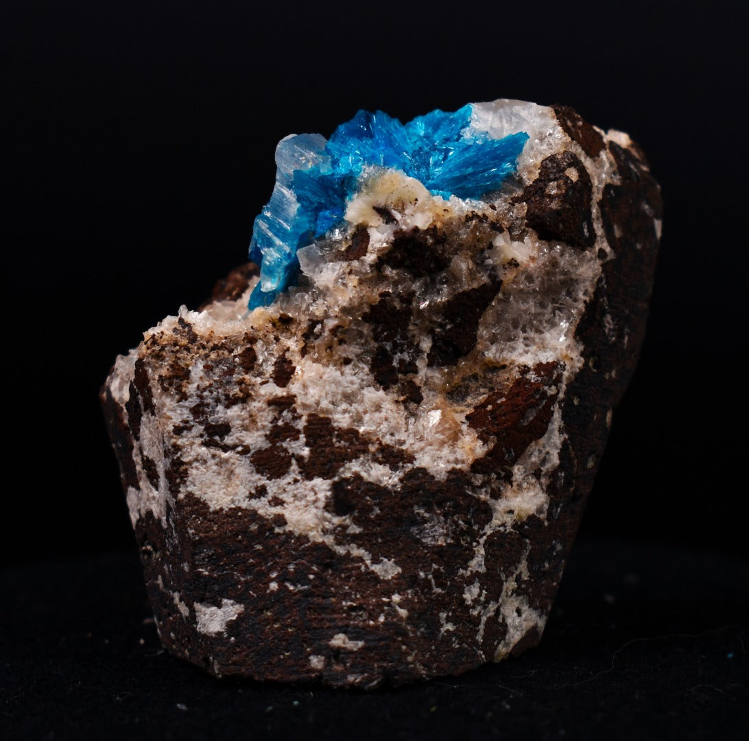 Rare Cavansite Cluster with Calcite & Stilbite On Matrix from Wagholi, Pune, India - 63 grams