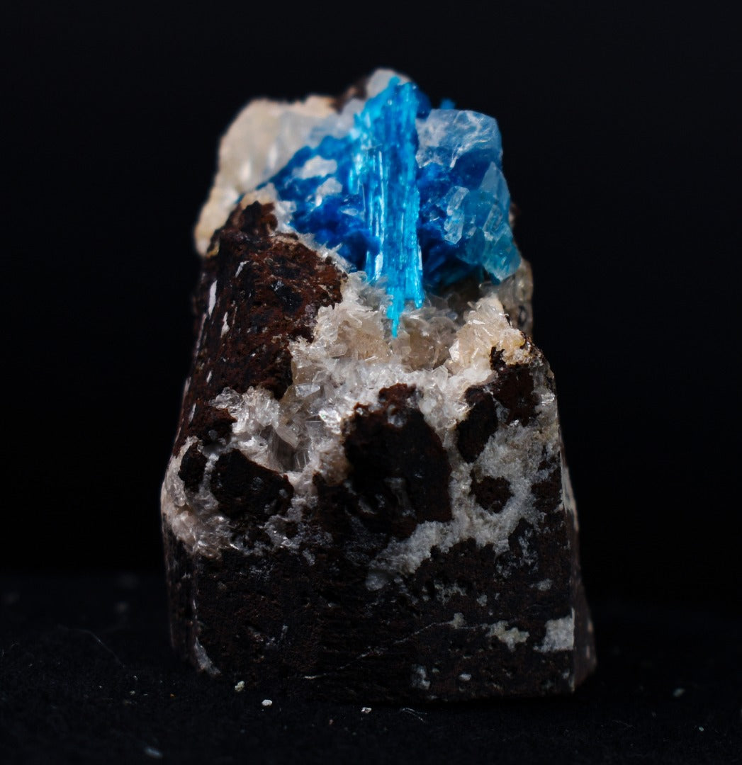 Rare Cavansite Cluster with Calcite & Stilbite On Matrix from Wagholi, Pune, India - 63 grams
