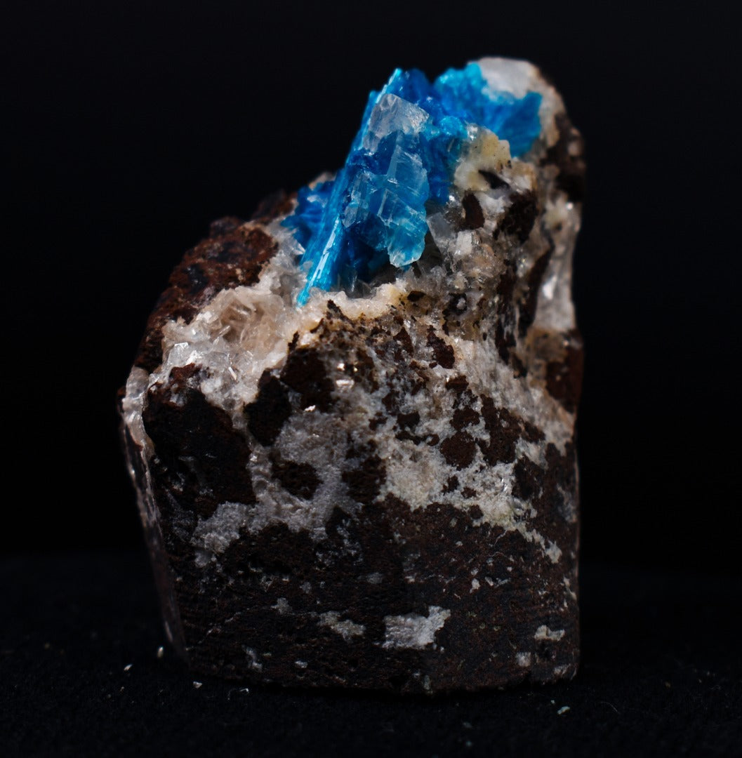Rare Cavansite Cluster with Calcite & Stilbite On Matrix from Wagholi, Pune, India - 63 grams