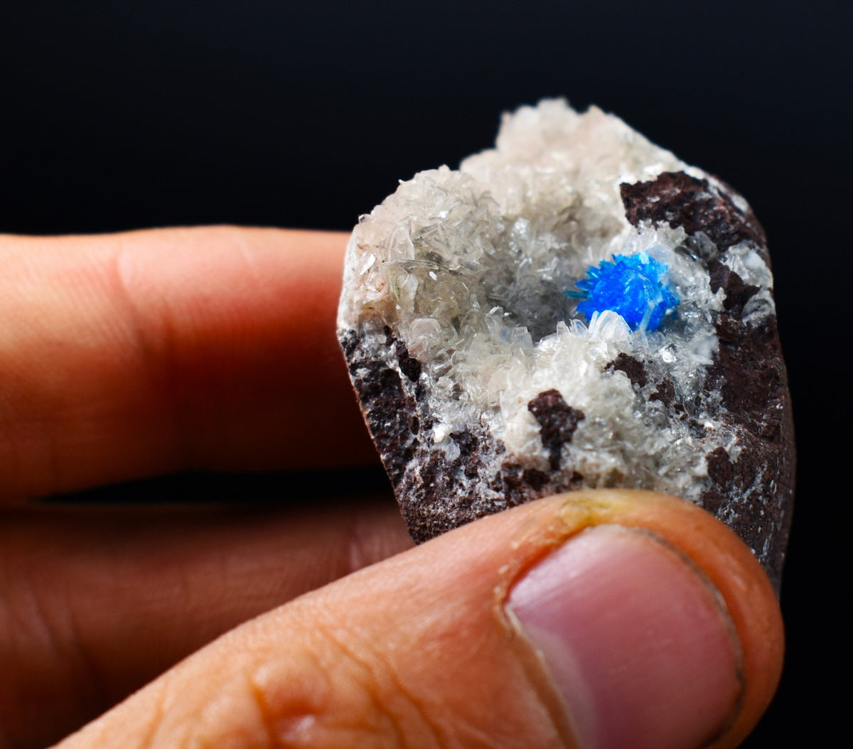 Rare Pentagonite Cluster with Stilbite On Matrix from Wagholi, Pune, India - 32 grams